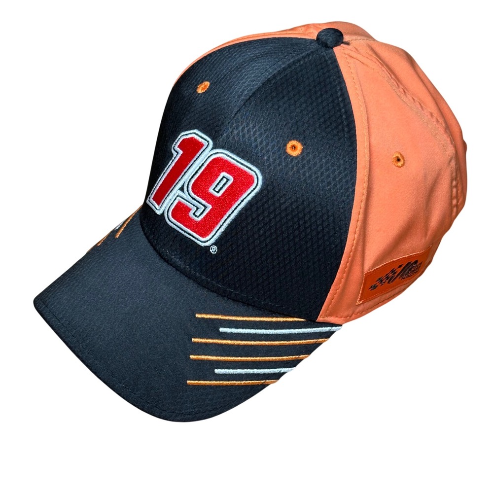 Vintage Y2K Joe Gibbs Racing 19‎ Nascar Cap Hat Men Orange Black Adjustable